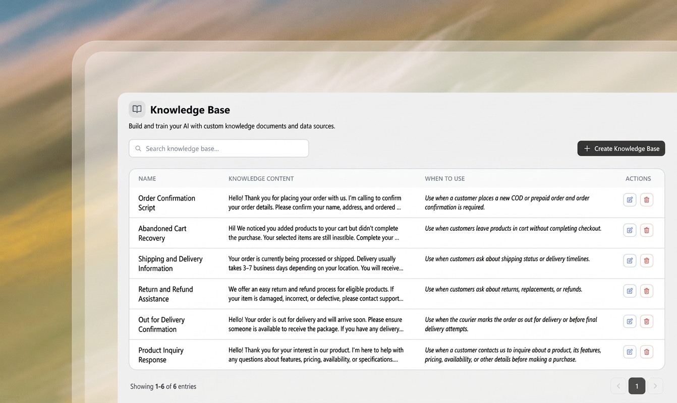 Knowledge Base UI