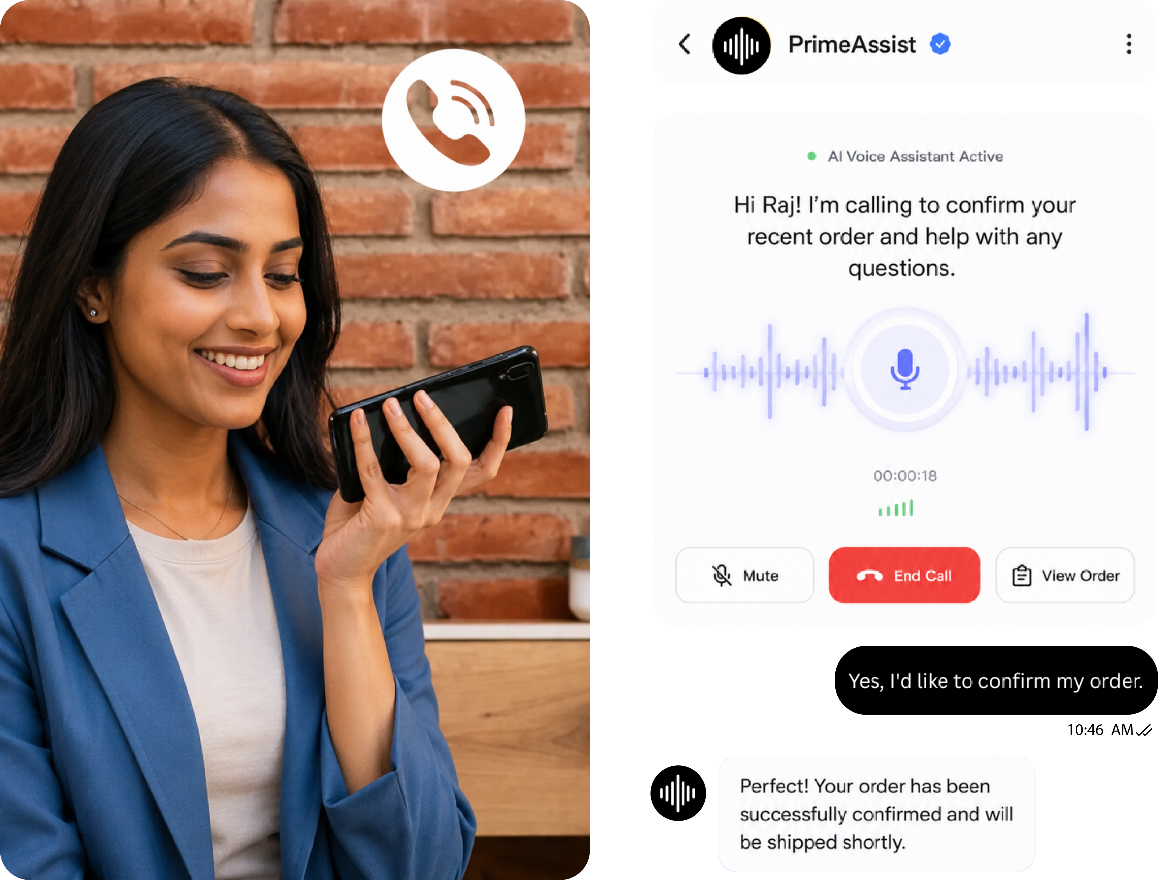 AI Voice Agent handling calls
